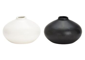 Ensemble de vases en céramique blanc, noir 2 fois, (L/H/P) 10x6x10cm