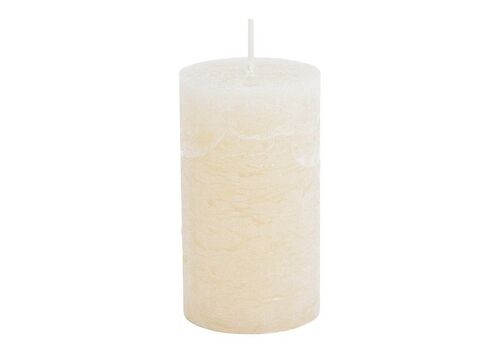 Kerze 6,8x12x6,8cm aus Wachs Sand weiß