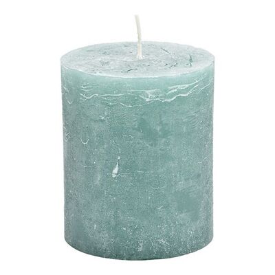 Candela 10x12x10cm in cera verde eucalipto