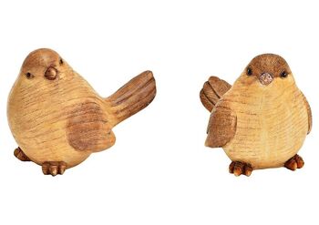 Aspect bois d'oiseau en poly marron, 2 plis, (L/H/P) 12x9x8cm