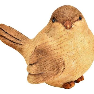 Vogel Holz Optik aus Poly braun (B/H/T) 14x11x9cm