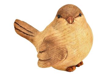 Aspect bois d'oiseau en poly marron (L/H/P) 14x11x9cm