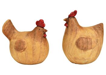 Aspect bois de poule en poly marron, 2 plis, (L/H/P) 10x12x9cm