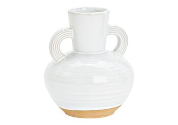 Vase en porcelaine blanche (L/H/P) 13x16x13cm