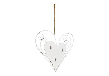 Cintre coeur en métal blanc (L/H) 18x30cm