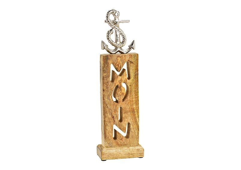 Stand Maritime Decor, Moin, made of mango wood brown (W/H/D) 10x34x5cm