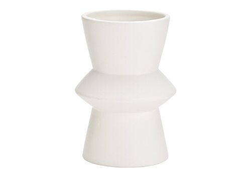 Vase aus Keramik weiß (B/H/T) 11x16x11cm
