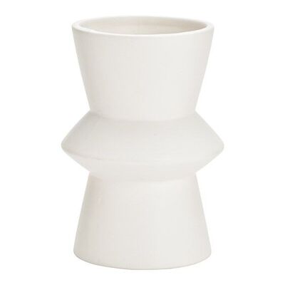 Vaso in ceramica bianca (L/A/P) 11x16x11 cm