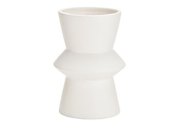 Vase en céramique blanche (L/H/P) 11x16x11cm