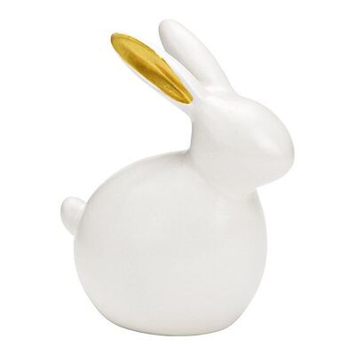Conejo de cerámica blanca (An/Al/Pr) 12x14x8cm