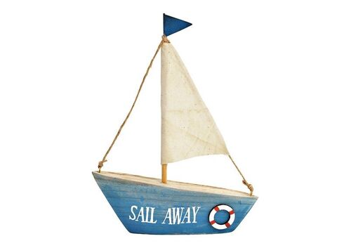 Aufsteller Segelboot, Sail away aus MDF blau (B/H/T) 16x20x4cm