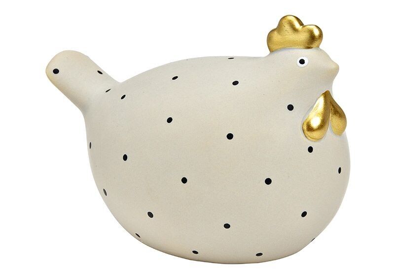 Chicken made of ceramic grey (W/H/D) 12x9x8cm