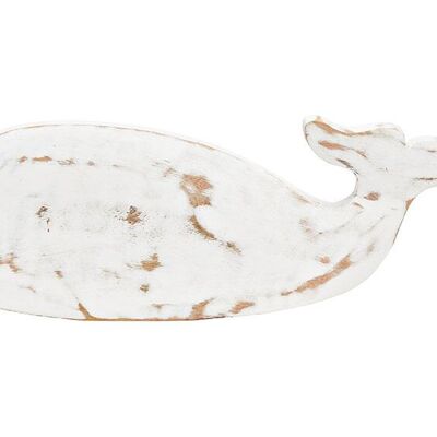 Supporto per balene in legno di mango bianco (L/A/P) 30x10x2 cm