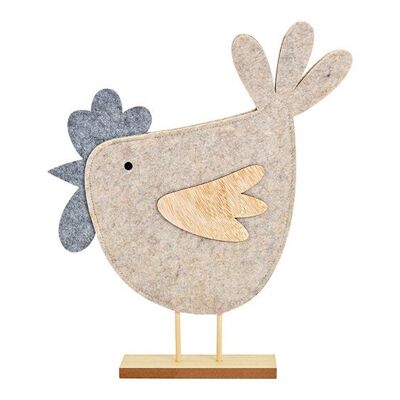 Posiziona il pollo su una base di legno in feltro naturale (L/A/P) 36x7x39 cm