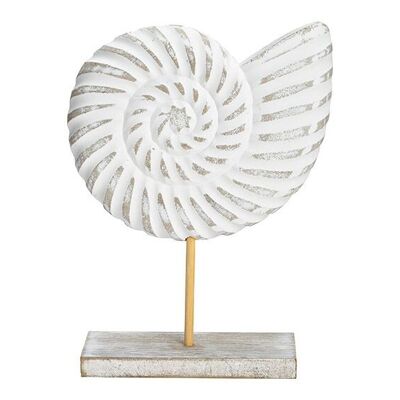 Supporto a conchiglia in legno bianco (L/A/P) 16x27x7 cm