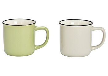 Tasse en porcelaine verte, double, (L/H/P) 12x8x9cm 330ml