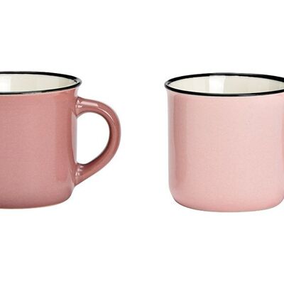 Taza de café expreso de porcelana rosa/rosa doble, (An/Al/Pr) 6x5x6cm 100ml