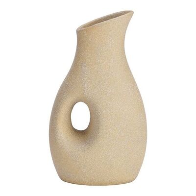 Vaso finitura sabbia, realizzato in ceramica marrone (L/A/P) 12x22x7cm