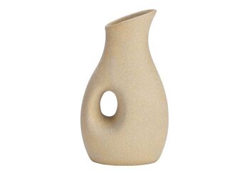 Vase finition sable, en céramique marron (L/H/P) 12x22x7cm