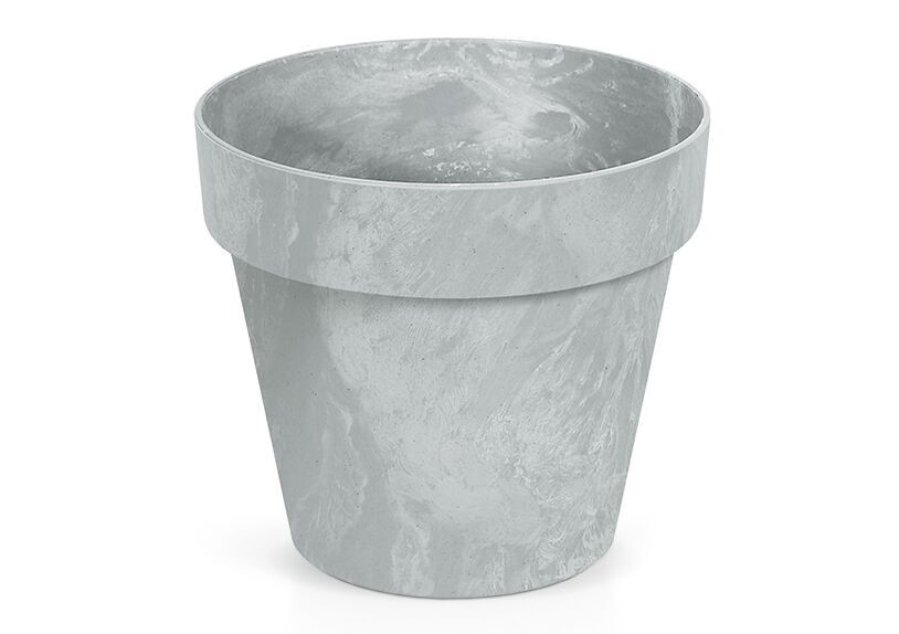 Blumentopf aus Kunststoff grau (B/H/T) 17x15x17cm 2,20L