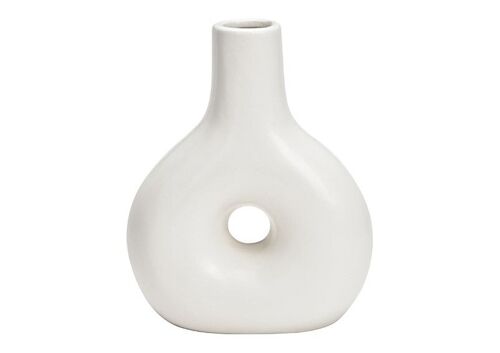 Vase aus Keramik weiß (B/H/T) 14x18x6cm