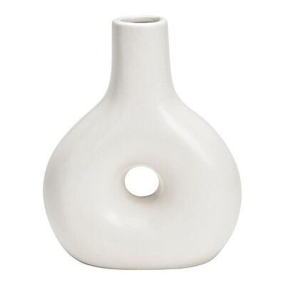 Jarrón de cerámica blanca (An/Al/Pr) 14x18x6cm