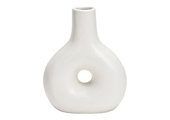 Vase en céramique blanche (L/H/P) 14x18x6cm