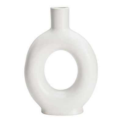 Jarrón de cerámica blanca (An/Al/Pr) 17x25x6cm
