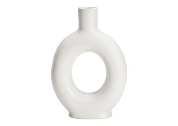 Vase en céramique blanche (L/H/P) 17x25x6cm