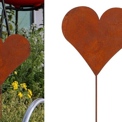 Plug corazón acabado oxidado fabricado en metal marrón (An/Al) 15x42cm