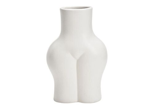 Vase Frauenkörper aus Keramik weiß (B/H/T) 13x21x9cm
