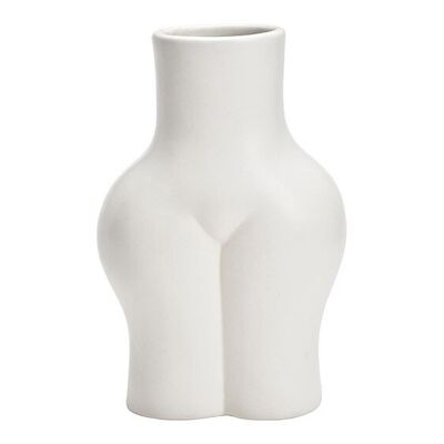 Jarrón cuerpo femenino de cerámica blanca (An/Al/Pr) 13x21x9cm