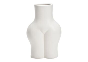 Vase corps féminin en céramique blanche (L/H/P) 13x21x9cm