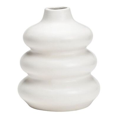 Jarrón de cerámica blanca (An/Al/Pr) 16x20x16cm