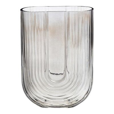 Vaso in vetro grigio (L/A/P) 13x18x5 cm