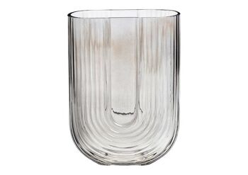 Vase en verre gris (L/H/P) 13x18x5cm
