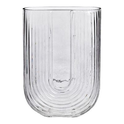 Vase aus Glas grau (B/H/T) 16x23x8cm