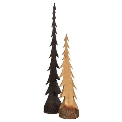Albero in legno naturale (L/A/P) 22x100x22 cm