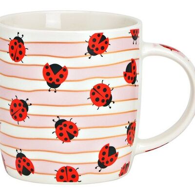 Tazza con decoro coccinella in porcellana colorata (L/A/P) 12x9x9 cm 350 ml