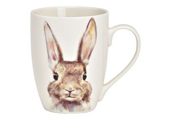 Mug lapin en porcelaine blanche (L/H/P) 12x10x8cm 340ml