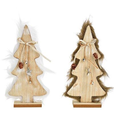 Aufsteller Tannenbaum aus Holz natur 2-fach, (B/H/T) 14x30x5cm