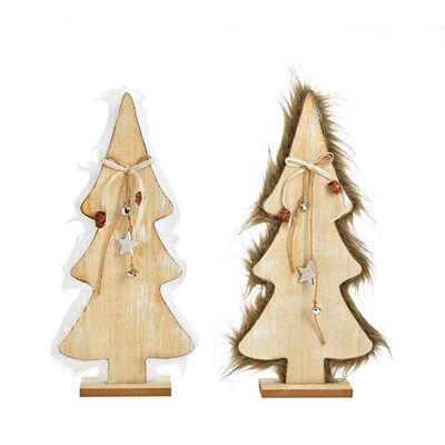 Supporto per albero di Natale in legno naturale, 2 volte, (L/A/P) 18x40x5 cm