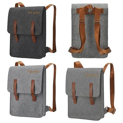 Rucksack aus Filz grau 4-fach, (B/H/T) 28x36x3cm