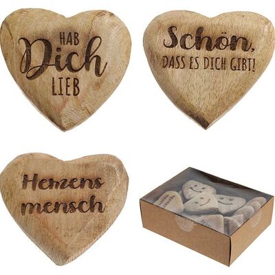 Handschmeichler aus Mangoholz natur 4-fach, (B/H/T) 6x6x1cm in 24er Windowbox