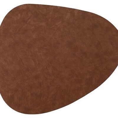 Mantel individual PVC Stone imitación cuero de plástico marrón (ancho/alto) 45x36cm