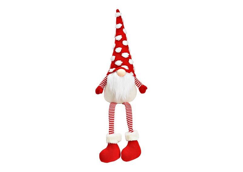 Kantenhocker Wichtel aus Textil rot/weiß (B/H/T) 19x58x11cm