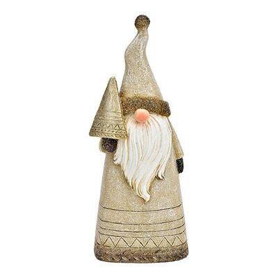 Nikolaus mit Glitter aus Poly champagner (B/H/T) 8x20x6cm