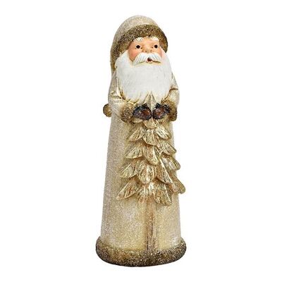 Babbo Natale con glitter in poly champagne (L/A/P) 5x14x5 cm