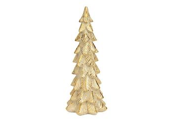 Sapin de Noël en poly champagne (L/H/P) 9x25x9cm