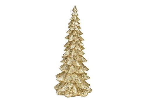 Tannenbaum mit Glitter aus Poly champagner gold (B/H/T) 13x30x13cm
